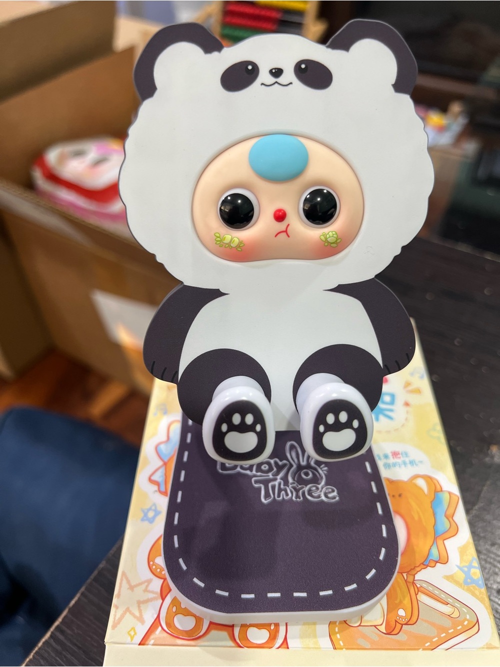 Panda baby three phone stand holder